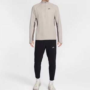 Nike Trail Men's Dri-FIT 1/2-Zip Mid-Layer Wool Blend Running Top Taupe new